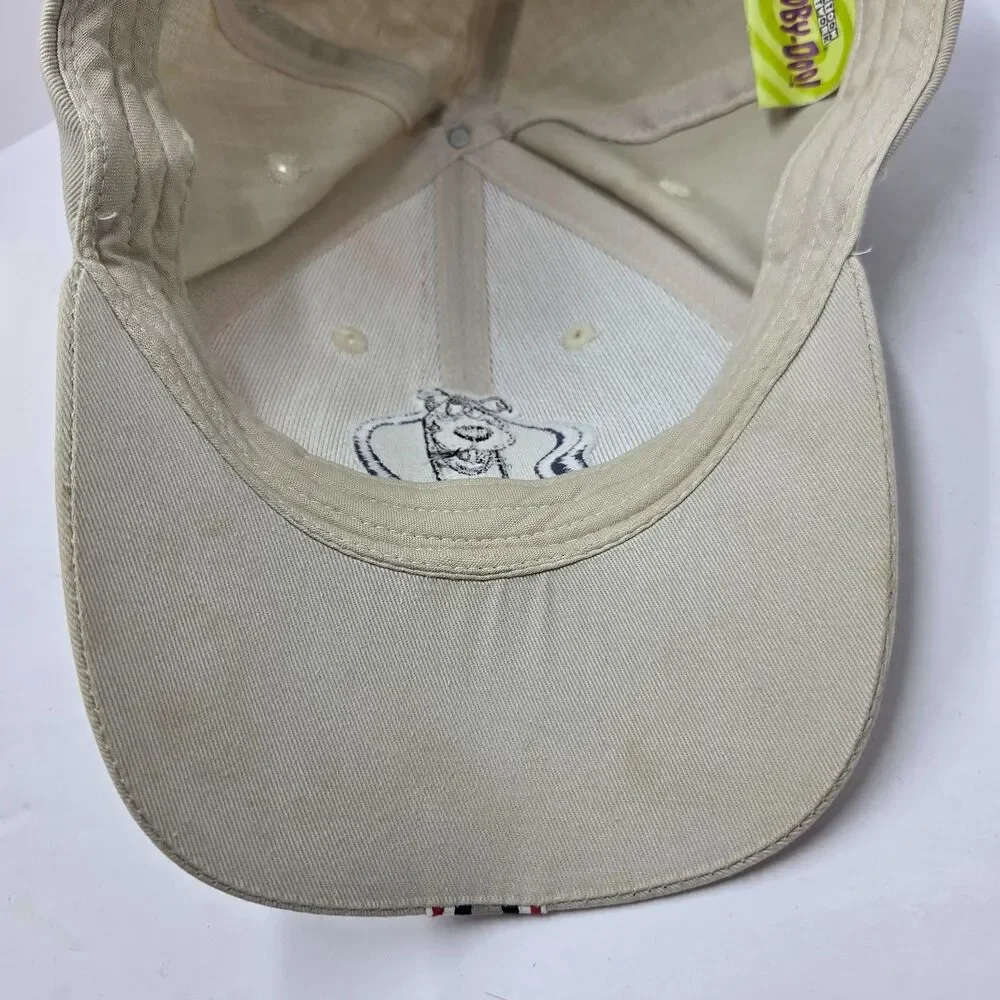 Vintage 1998 Scooby Doo Strapback Hat Cap Tan Racing Stripe Hanna Barbera